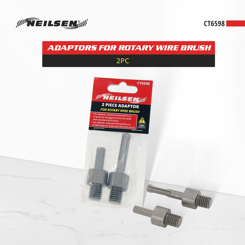 CT6598 - 2pc Adaptors For Rotary Wire Brush