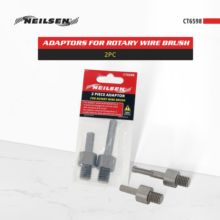 CT6598 - 2pc Adaptors For Rotary Wire Brush
