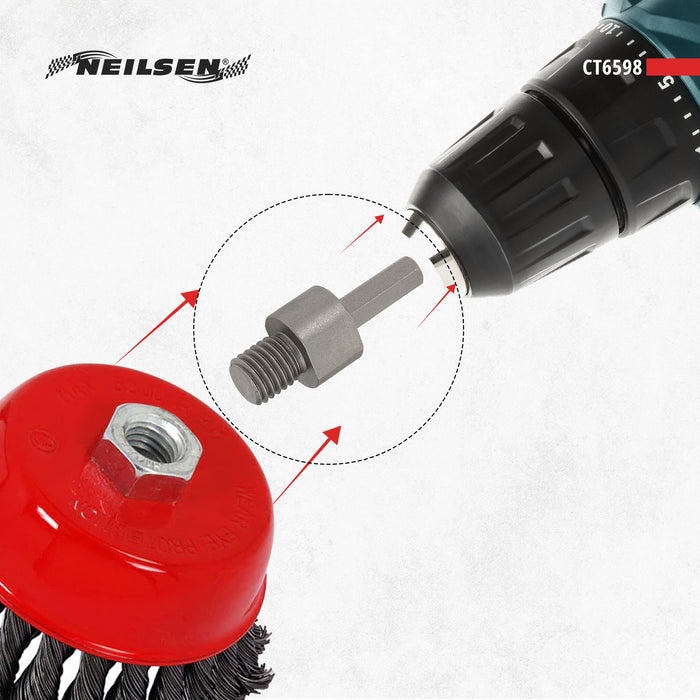 CT6598 - 2pc Adaptors For Rotary Wire Brush