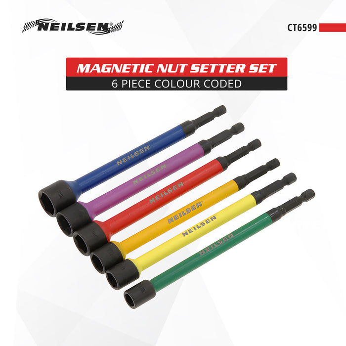 CT6599 - Magnetic Nut Setter Set 6pc Colour Coded