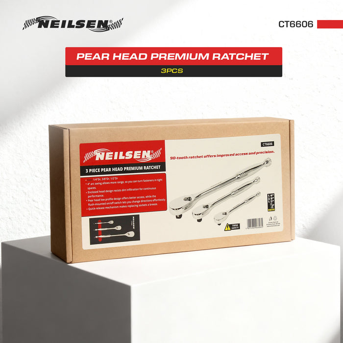 CT6606 - 3pcs Pear Head Premium Ratchet