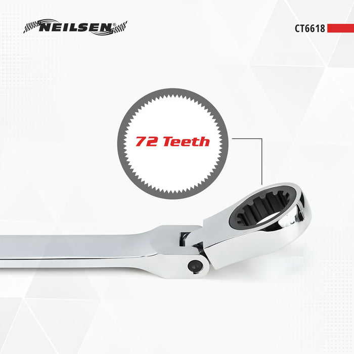 CT6618 - 10pcs Extra Long Flexible Ratcheting Spanner Set