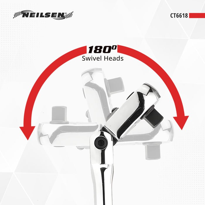 CT6618 - 10pcs Extra Long Flexible Ratcheting Spanner Set