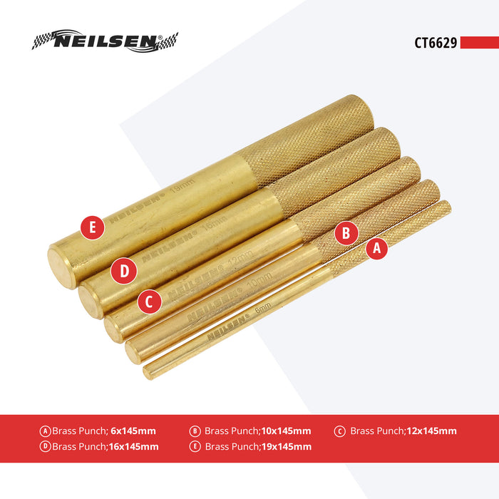 CT6629 - 5pc Brass Punch Set