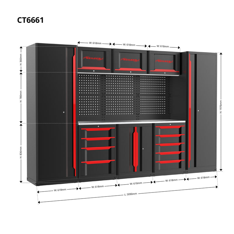CT6661 - Garage Storage System - Black & Red