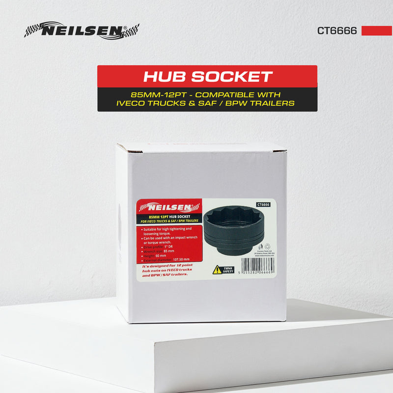 CT6666 - 85mm 12pt Hub Socket for Iveco Trucks & Saf / Bpw Trailers