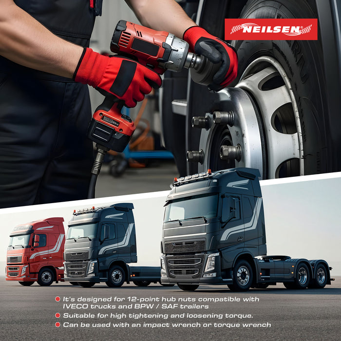 CT6666 - 85mm 12pt Hub Socket for Iveco Trucks & Saf / Bpw Trailers