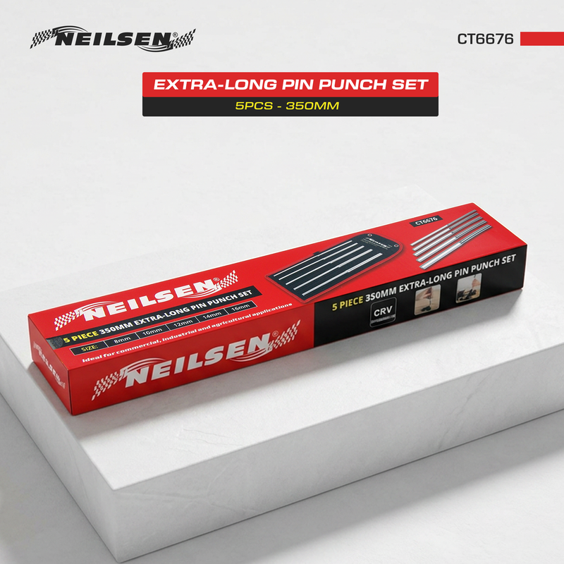 CT6676 - 5pcs 350mm Extra-Long Pin Punch Set