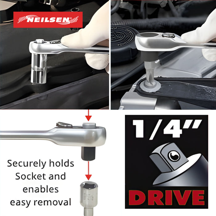 CT6698 - 2pc Micro Ratchet Set 1/4Drive