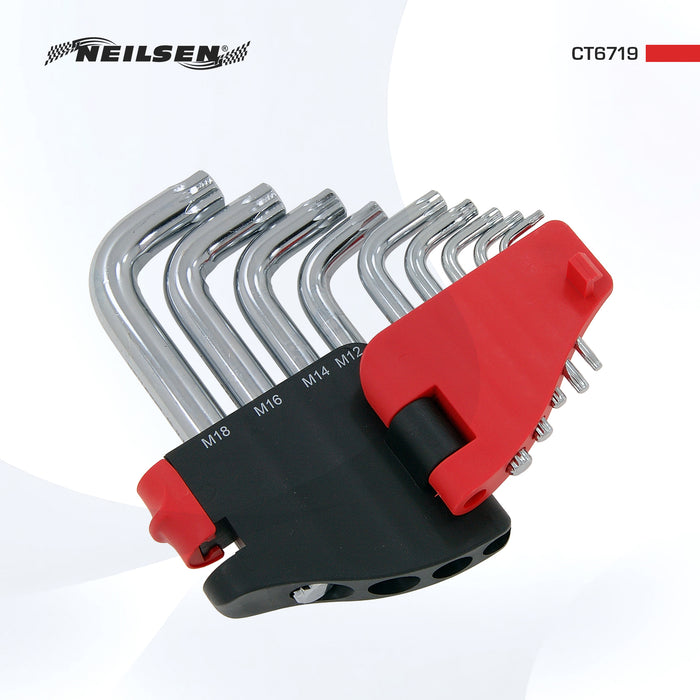 CT6719 - L Type Wrench Set Short Spline M4 - M18 9pc