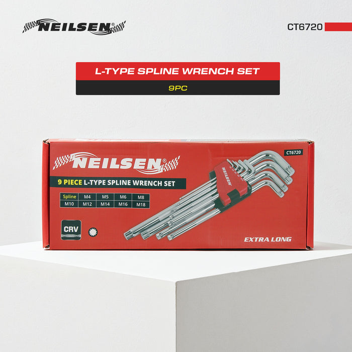 CT6720 - 9pc  L-Type Spline Wrench Set