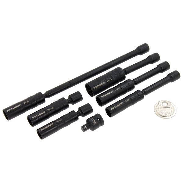 CT6722 - 8pc Magnetic Swivel Spark Plug Socket Set 3/8inch Dr Thin Wall