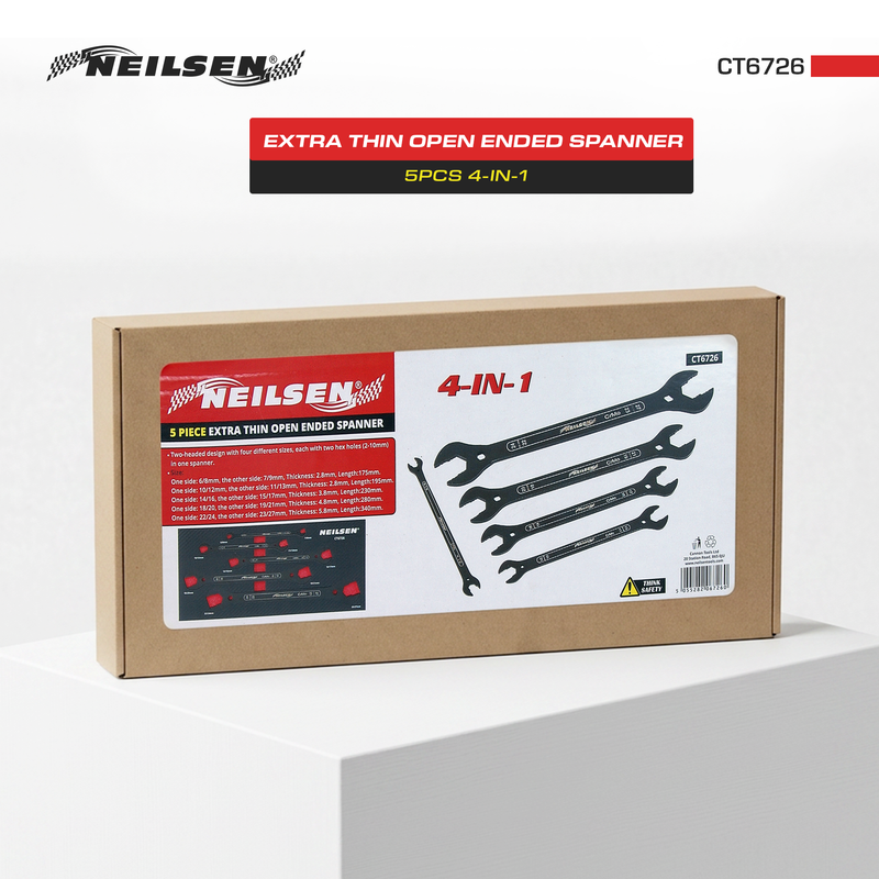 CT6726 - 5pc 4 In 1 Extra Thin Open Ended Spanner