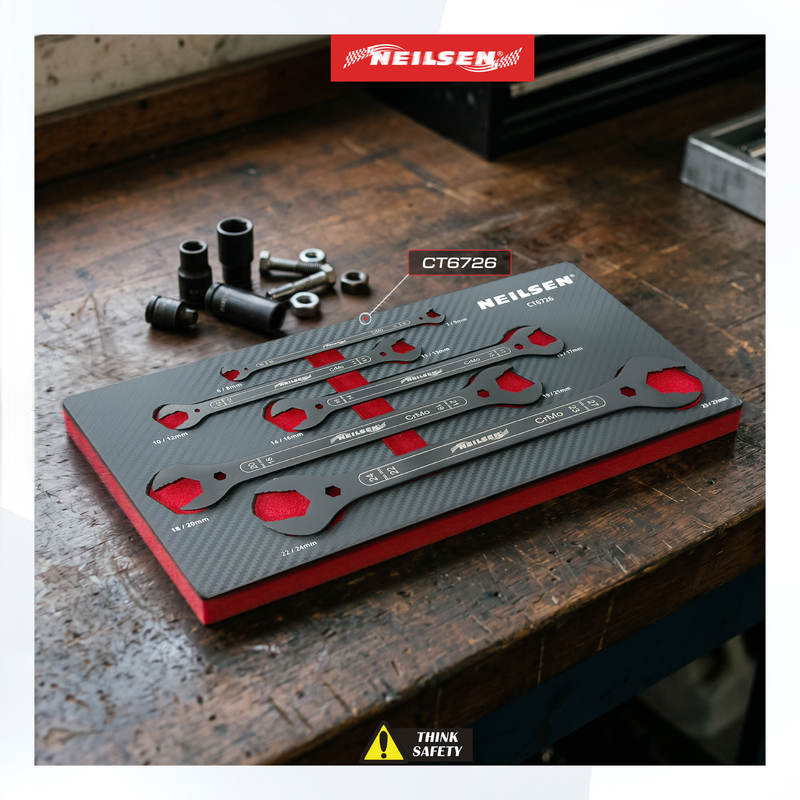 CT6726 - 5pc 4 In 1 Extra Thin Open Ended Spanner