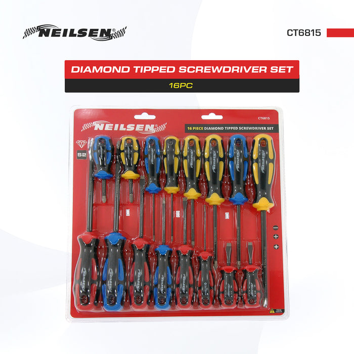 CT6815 - 16pc Diamind Tipped Screwdriver Set