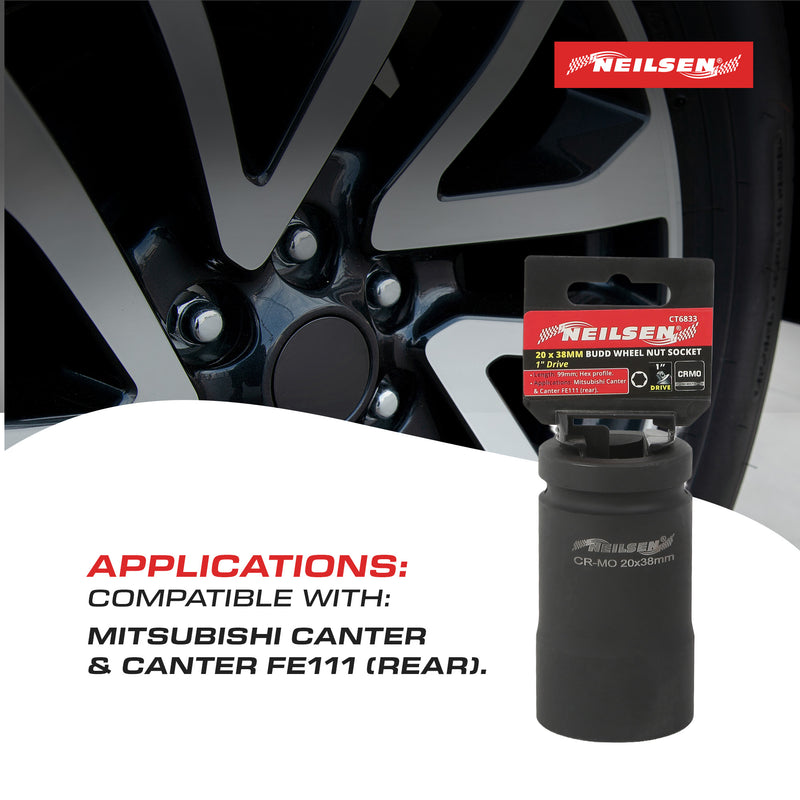 CT6833 - Budd Wheel Nut Socket Set 1 Inch Dr 20mm x 38mm