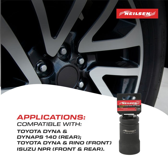 CT6834 - Budd Wheel Nut Socket Set 1 Inch Dr 21mm x 41mm