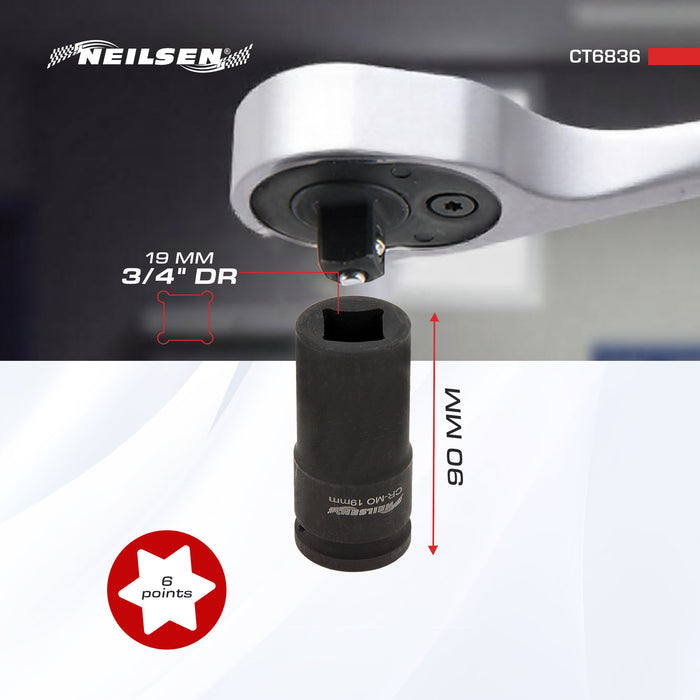 CT6836 - Budd Wheel Nut Socket Set 3/4 Inch Dr 19mm