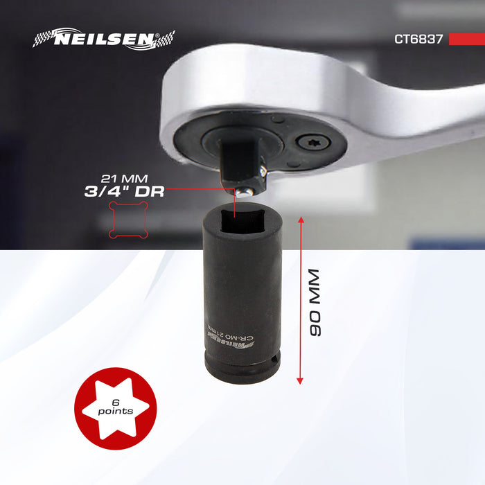 CT6837 - Budd Wheel Nut Socket Set 3/4 Inch Dr 21mm