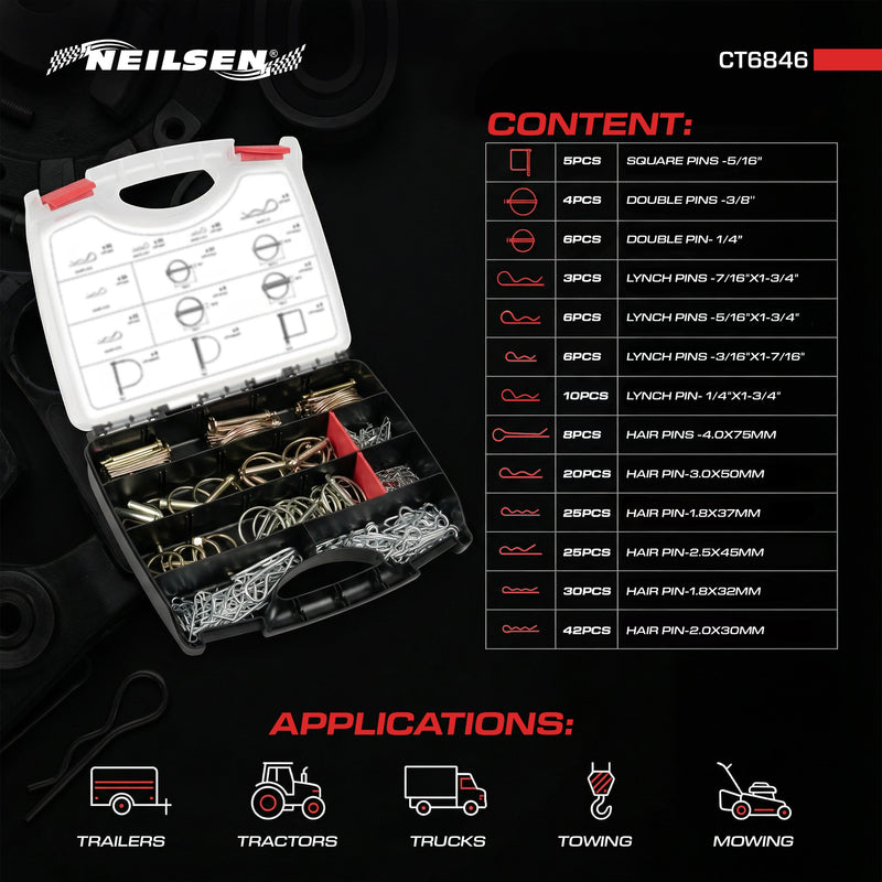 CT6846 - 190pc Heavy Duty Hitch Lynch & PTO Pins