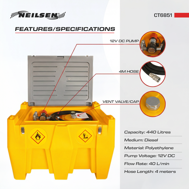CT6851 - 440L Plastic Diesel Fuel Tank  for Engineering Lightweight Vehicle