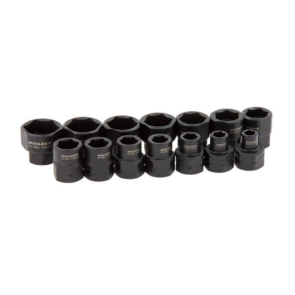 CT6856 - 14pc 3/8'' Dr Extra Stubby Hex Shanked Impact Socket Set