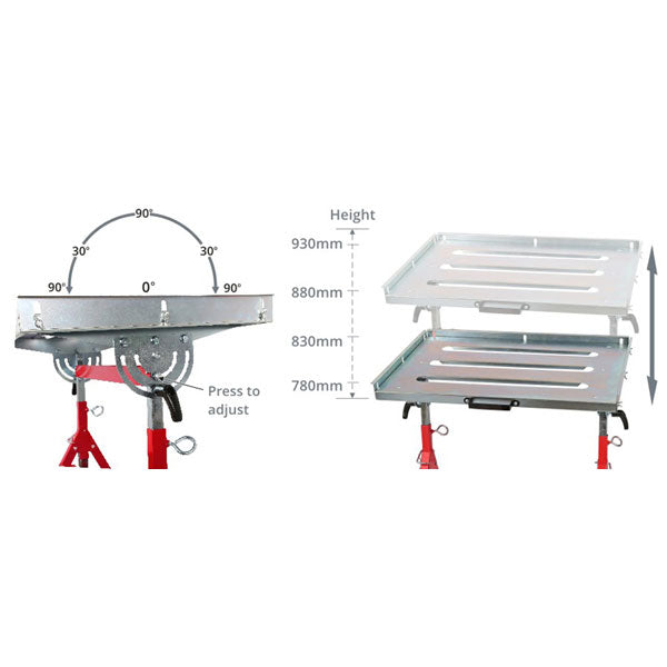 CT6895 -  Adjustable Welding Table with Wheels 30''x20"