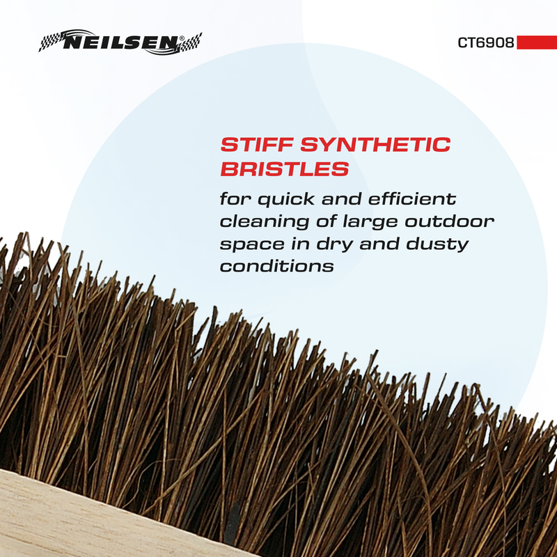 CT6908 - Stiff Broom With Natural Bassine Hard Bristle - 380mm