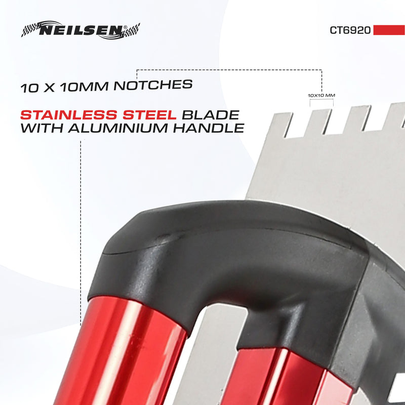 CT6920 - Stainless Steel Square Tooth Long Trowel 120X480mm