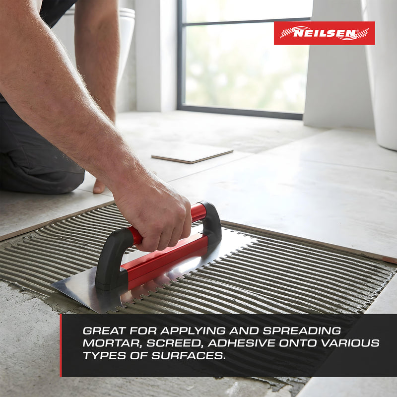 CT6920 - Stainless Steel Square Tooth Long Trowel 120X480mm