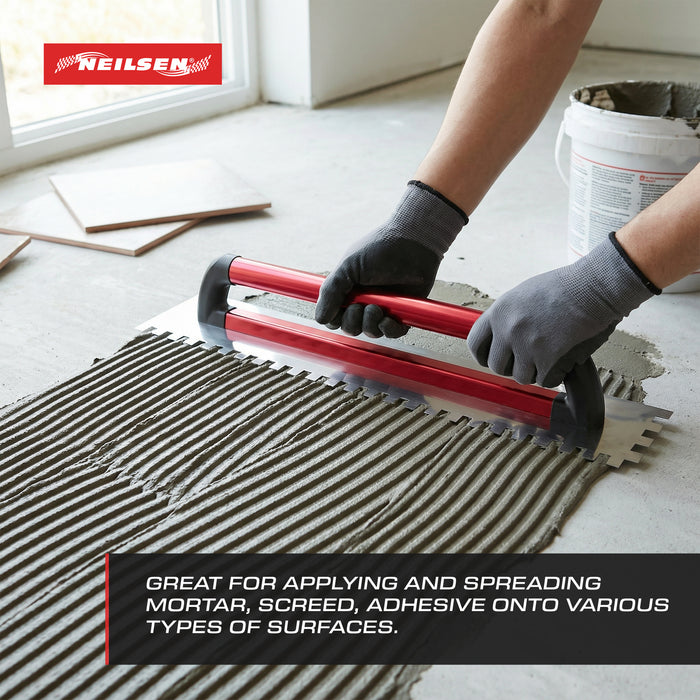 CT6921 - Stainless Steel Square Tooth Long Trowel 120X600mm