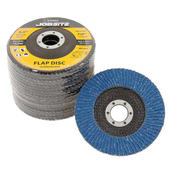 CT6935 - 10pc Flap Disc 40 Grit 4.5 Inch