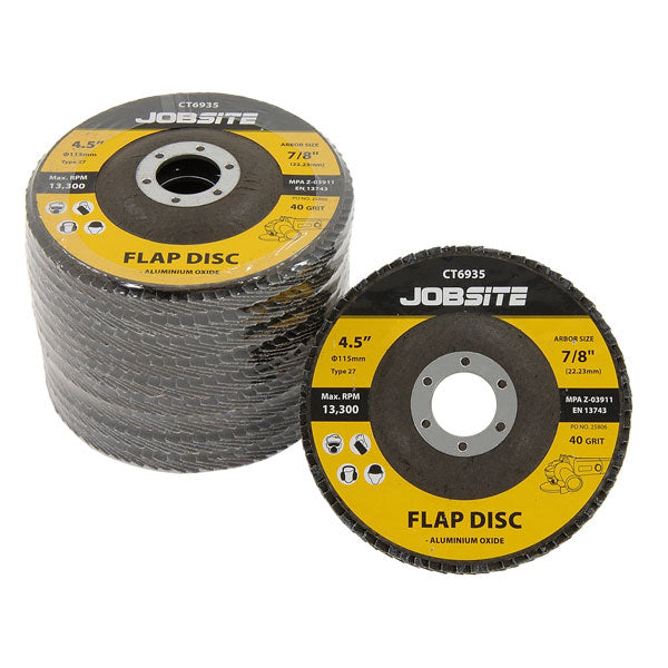 CT6935 - 10pc Flap Disc 40 Grit 4.5 Inch