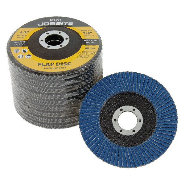 CT6936 - 10pc Flap Disc 60 Grit 4.5 Inch