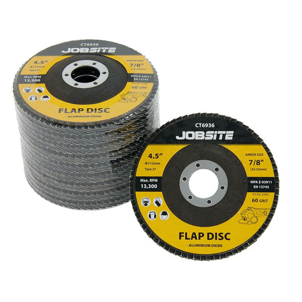 CT6936 - 10pc Flap Disc 60 Grit 4.5 Inch