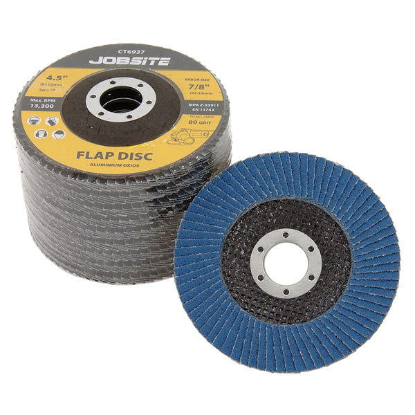 CT6937 - 10pack Flap Disc 80 Grit 4.5 Inch