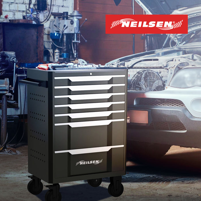 CT6939 - 27inch 7 Drawer Mobile Roller Tool  Cabinet  With Stainless Steel Top