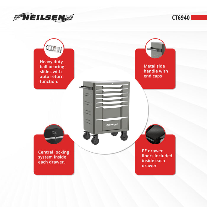 CT6940 - 42inch 12 Drawer Roller Mobile Tool Cabinet With Stainless Steel Top