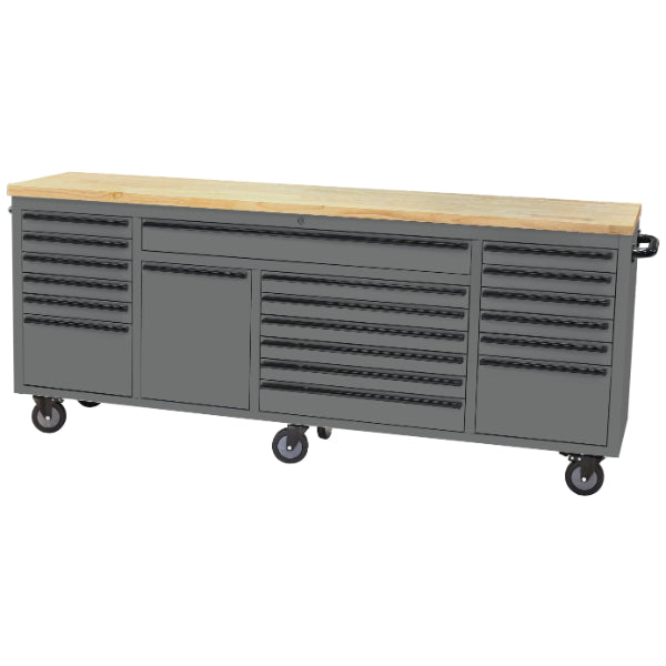 CT6942 - 84'' 20 Drawer Mobile Workbench with Wooden Worktop