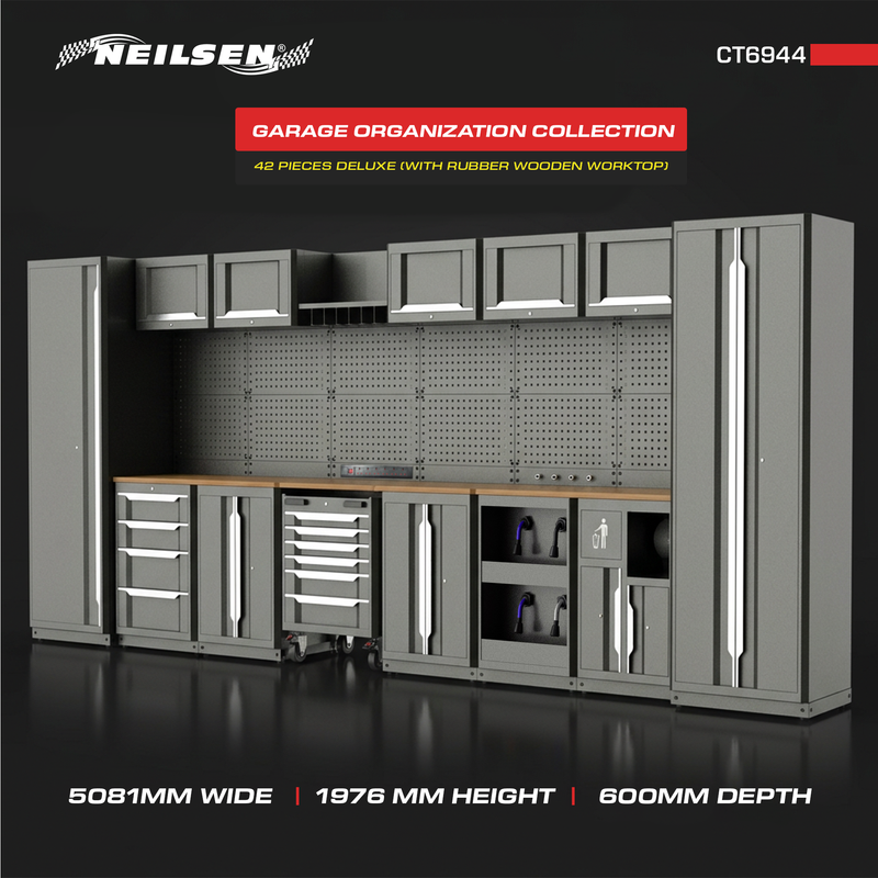 CT6944 - 42pc Workshop Storage System  With Wooden Worktop
