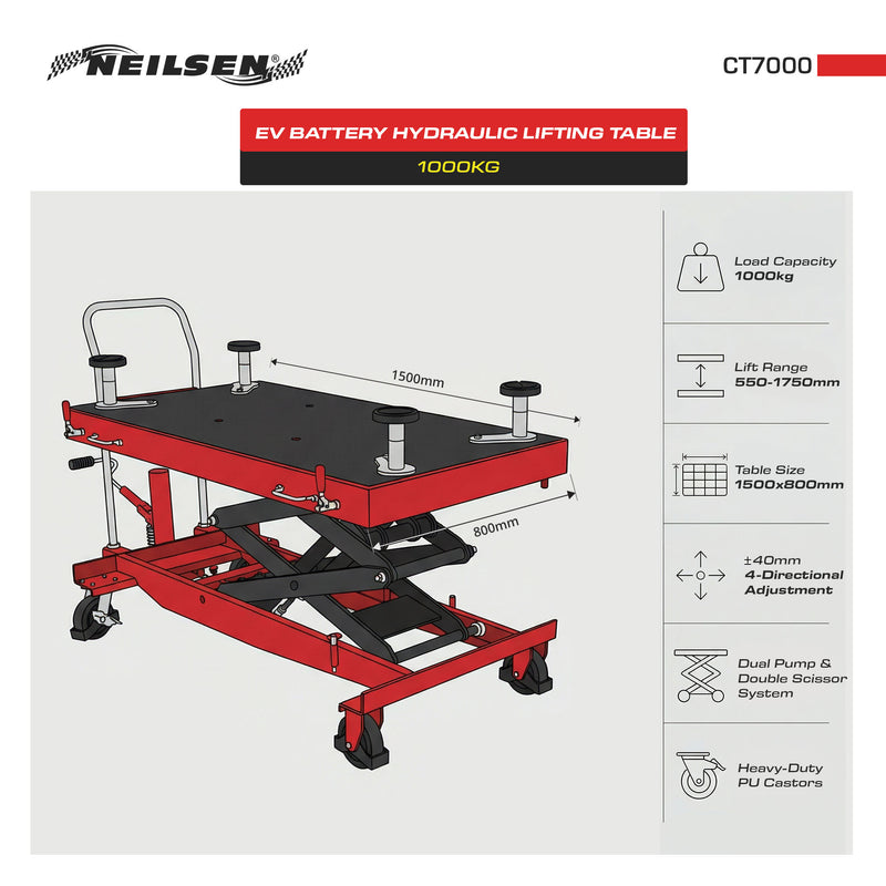 CT7000 - EV Battery Hydraulic Lifting Table 1000KG