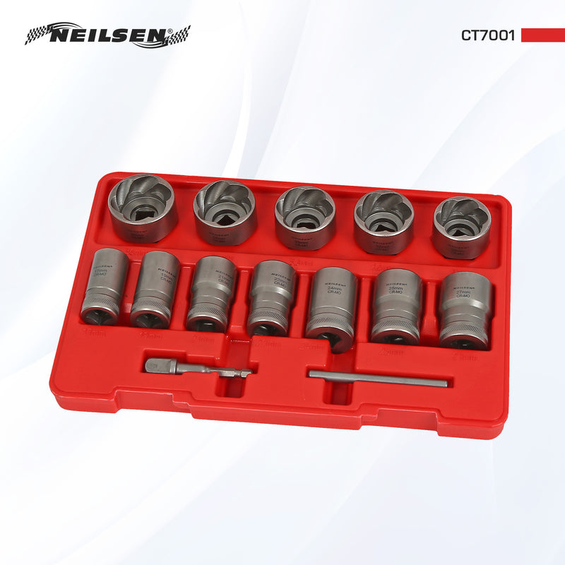 CT7001 - 14pcs Extra Large Twist Socket Removal Set 17-36mm