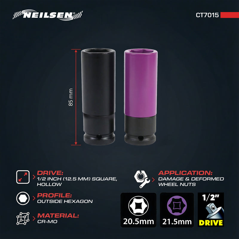 CT7015 - Protective Impact Socket 2pcs Set 20.5mm + 21.5mm