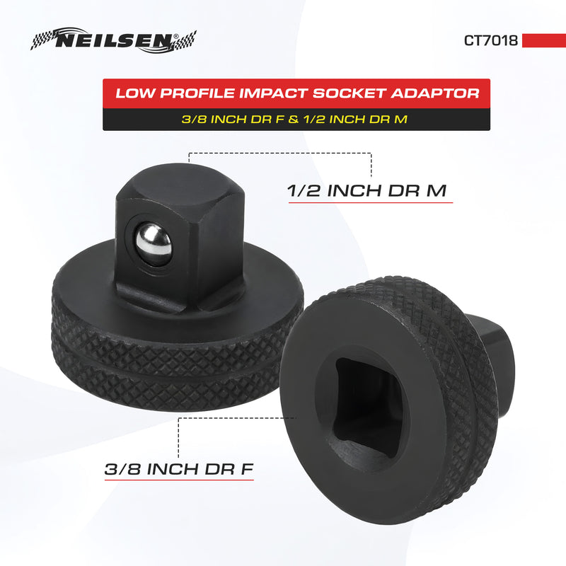 CT7018 -  Low Profile Impact Socket Adaptor 3/8 Inch Dr F & 1/2 Inch Dr M