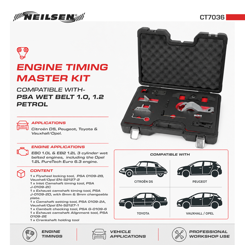 CT7036 - Engine Timing Master Kit for PSA Wet Belt 1.0, 1.2 Petrol