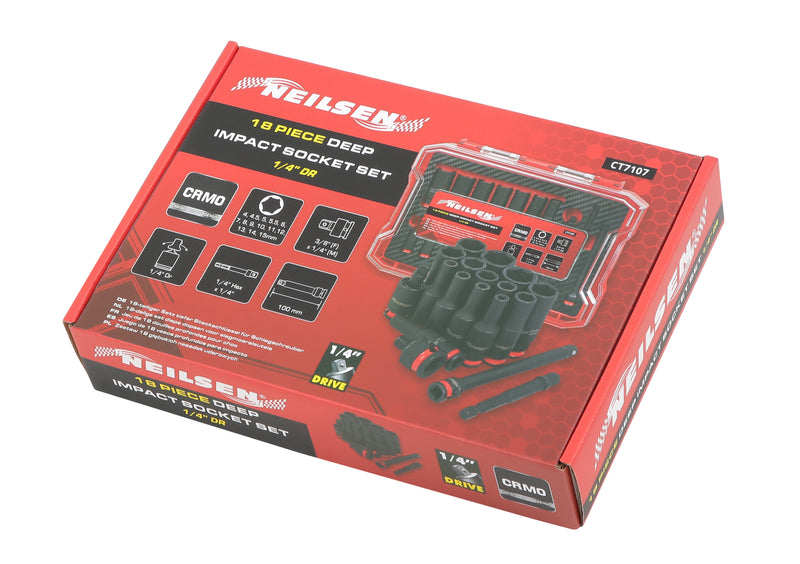 CT7107 - 18pc Deep Impact Socket Set 1/4''DR