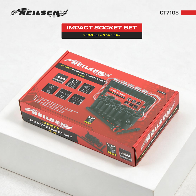 CT7108 - 19pc Impact Socket Set 1/4"DR