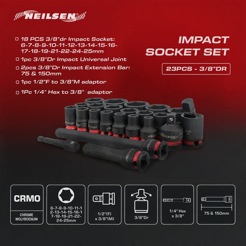 CT7110 - 23pcs Impact Socket Set  3/8"DR