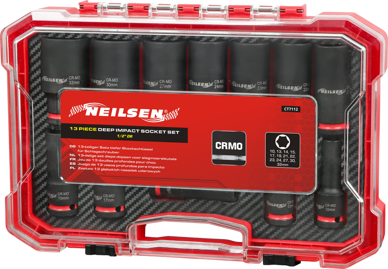 CT7112 - 13pc Deep Impact Socket Set 1/2"DR 10-32mm