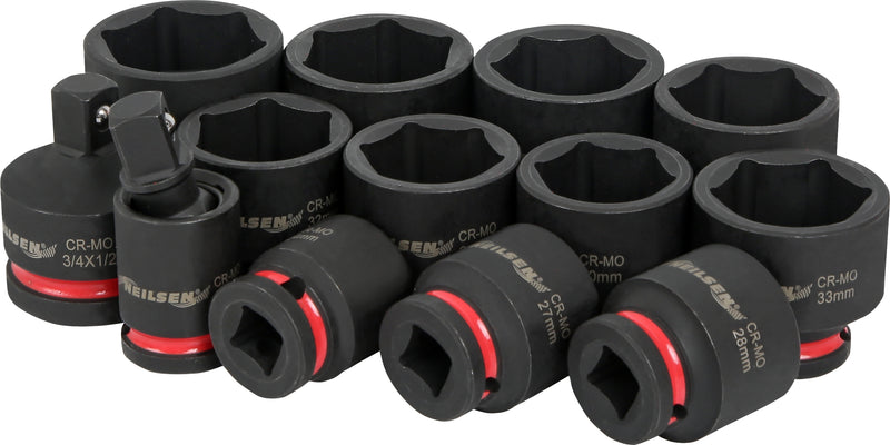 CT7113 - 13pc Jumbo Impact Socket Set 1/2"DR 24-38mm
